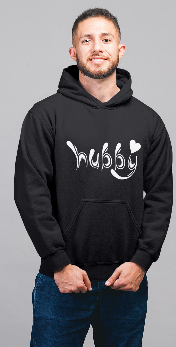 Hubby Wifey Matching Couple Cute Sweatshirts | Couple Hoodies- Black