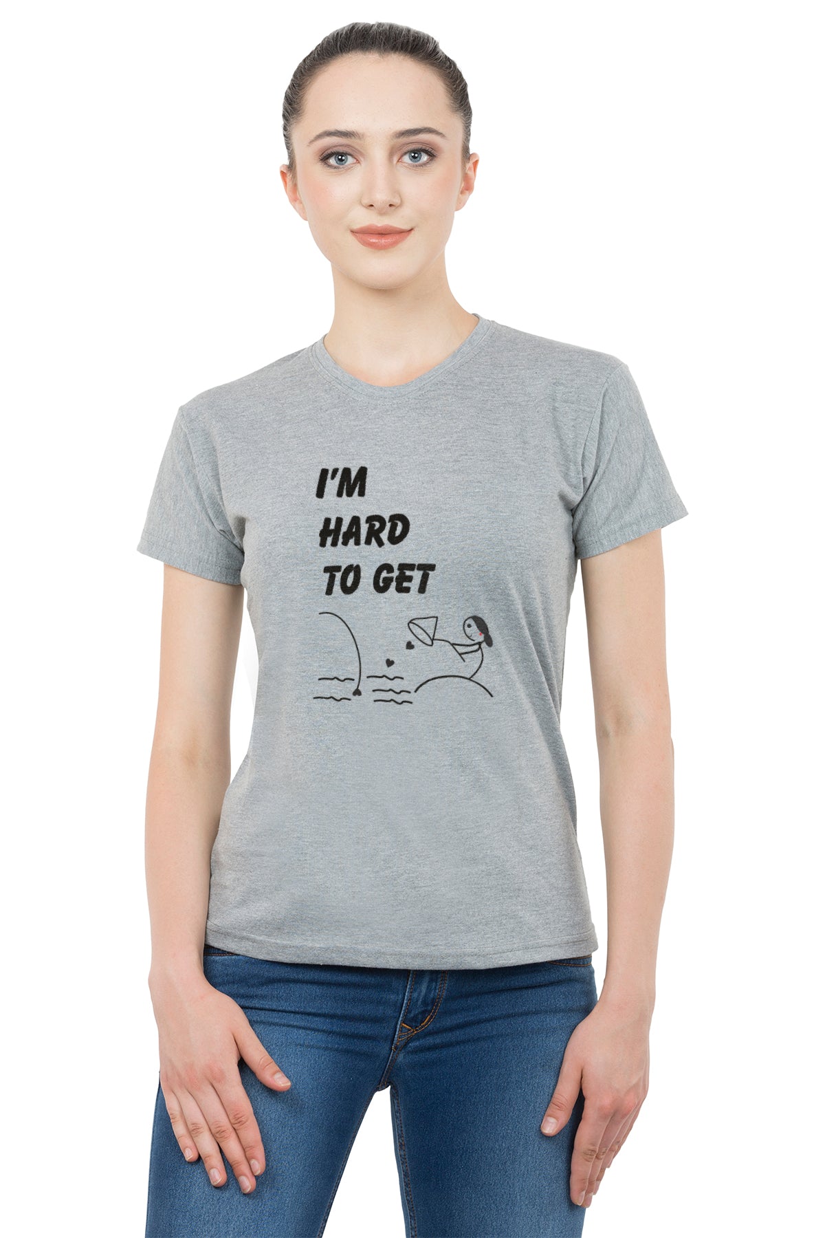 Hard to Get matching Couple T shirts- Grey