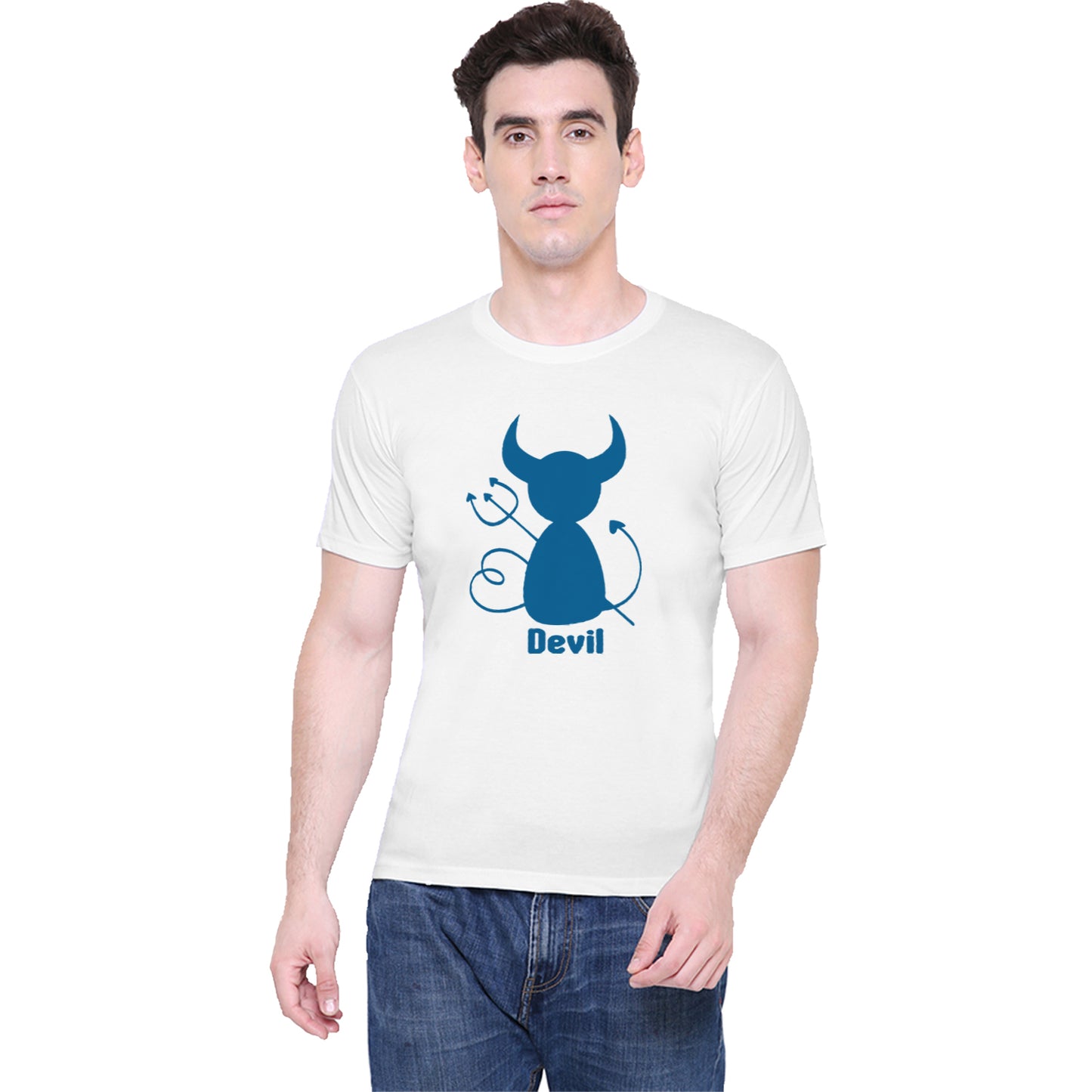 Angel Devil matching Couple T shirts- White