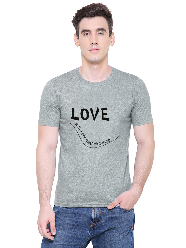 Love distance matching Couple T shirts- Grey