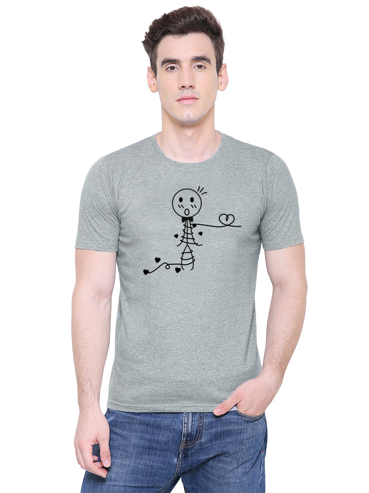 Love Bond matching Couple T shirts- Grey