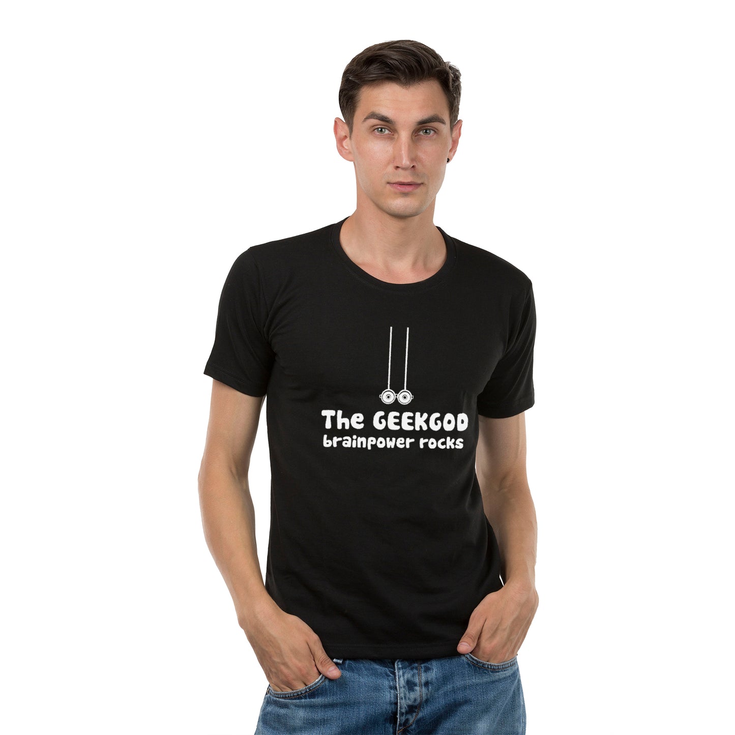 Geek God matching Couple T shirts- Black