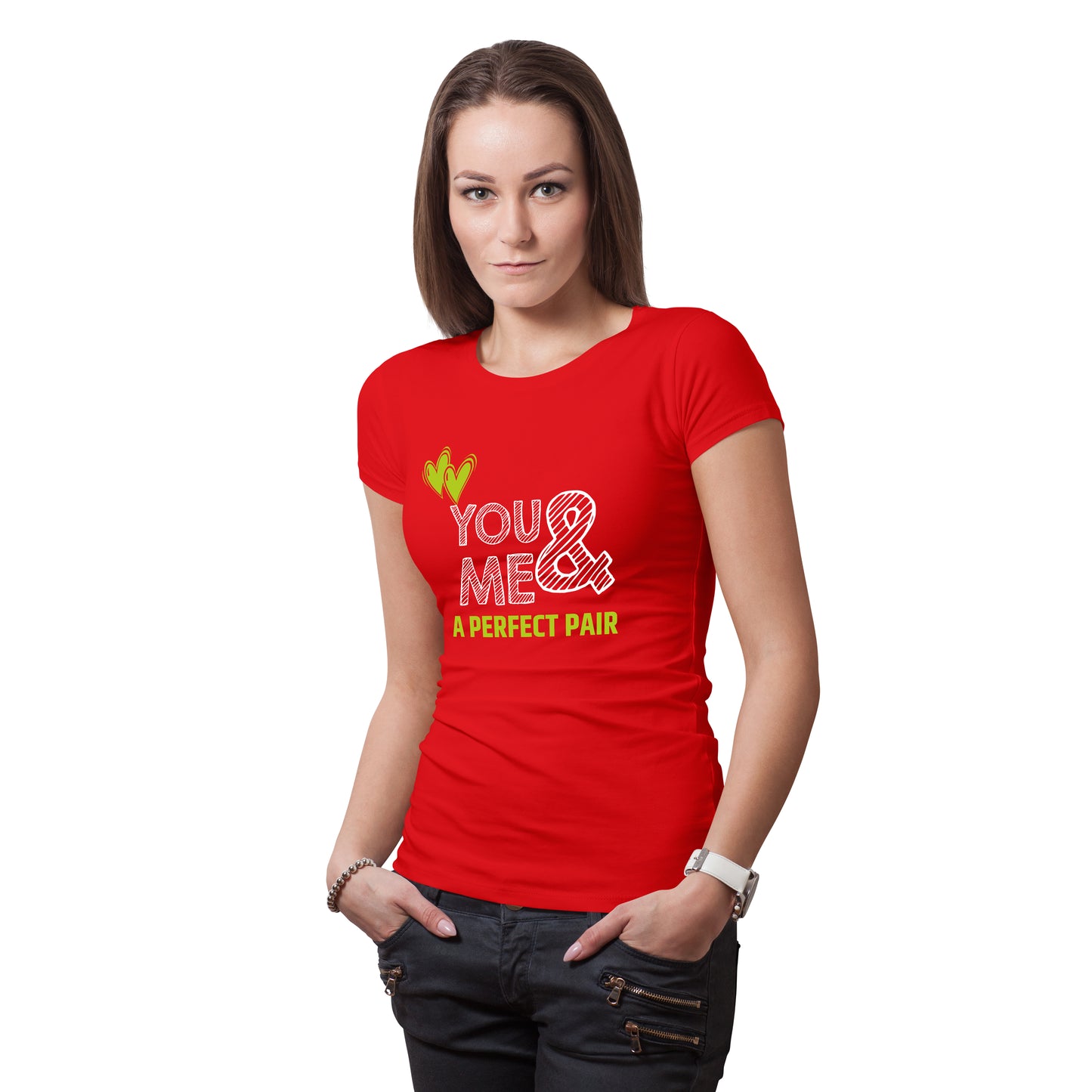 youandme matching couple tshirt black red