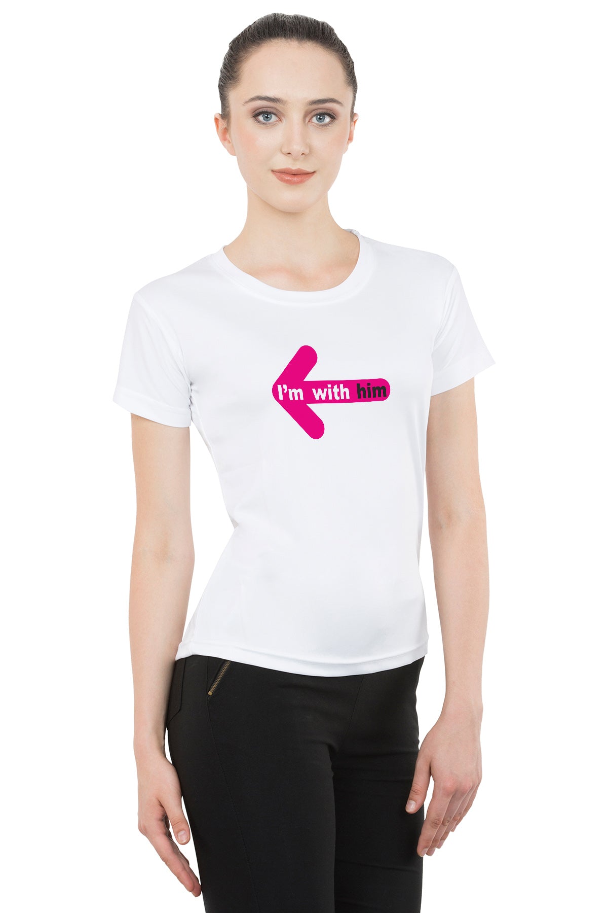 With him & her matching Couple T shirts- White