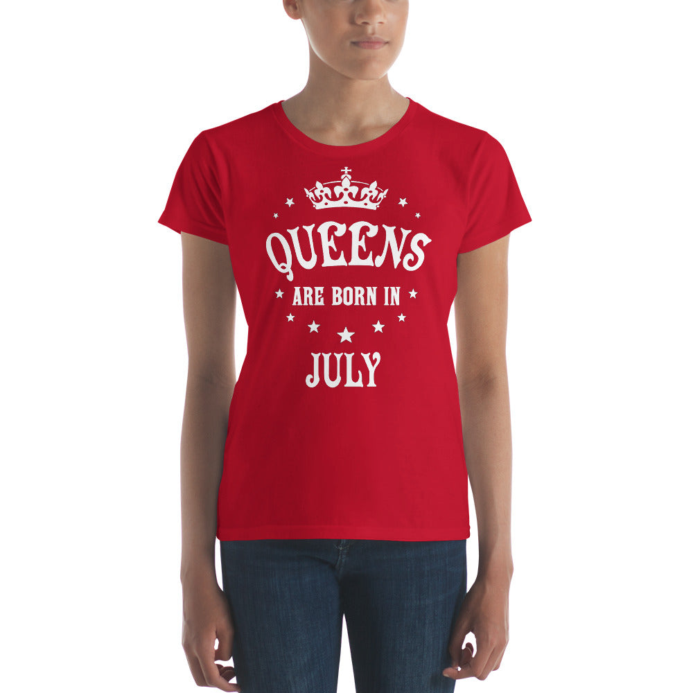 iberry's Birthday month T Shirt for Women |July Birthday Month tshirt | Half Sleeve T-Shirt | Round Neck T Shirt |Cotton T-Shirt for Women- (07)