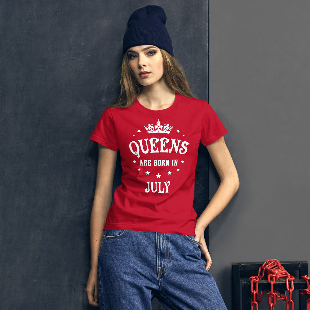 iberry's Birthday month T Shirt for Women |July Birthday Month tshirt | Half Sleeve T-Shirt | Round Neck T Shirt |Cotton T-Shirt for Women- (07)
