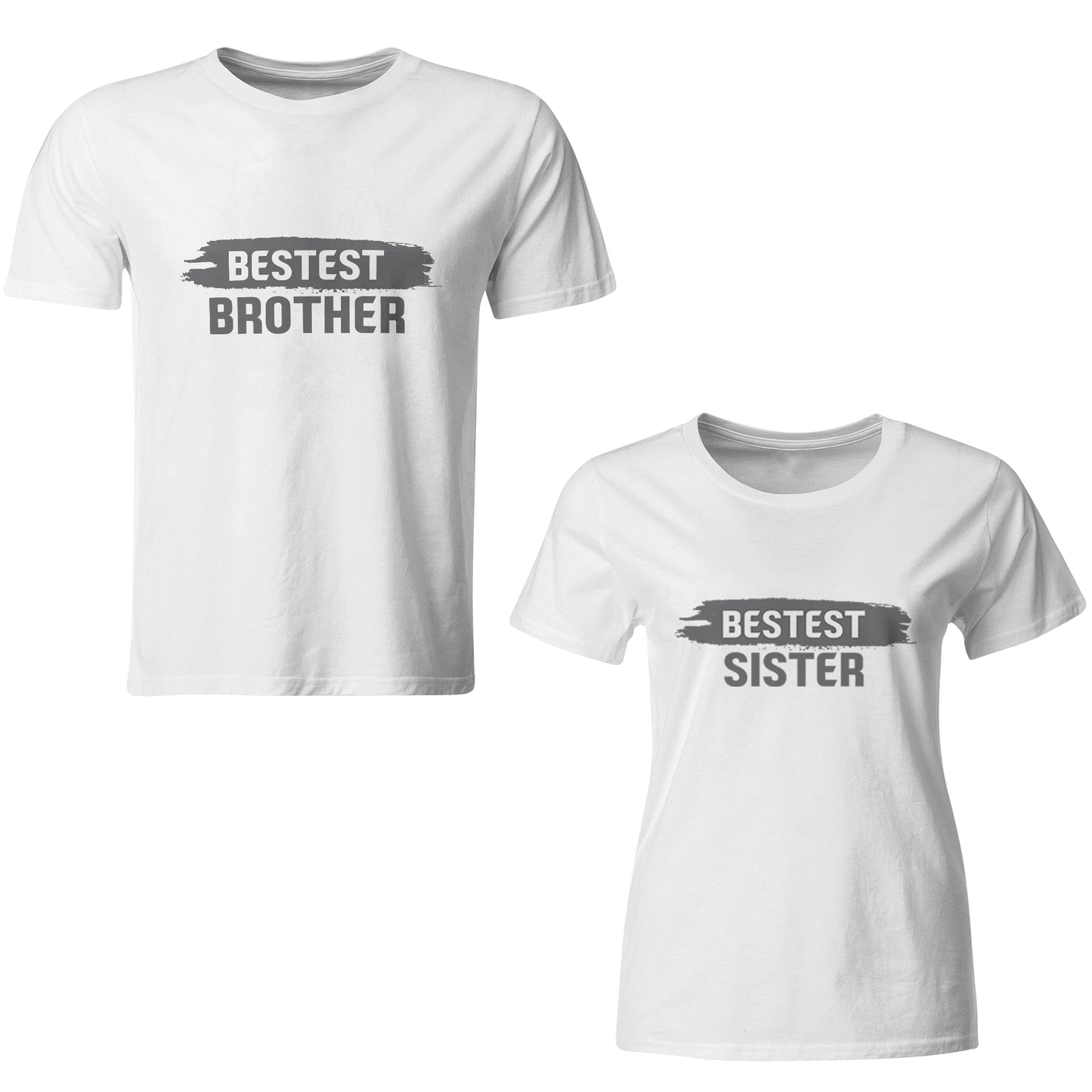 Bestest Sister- Bestest Brother matching Sibling t shirts - white