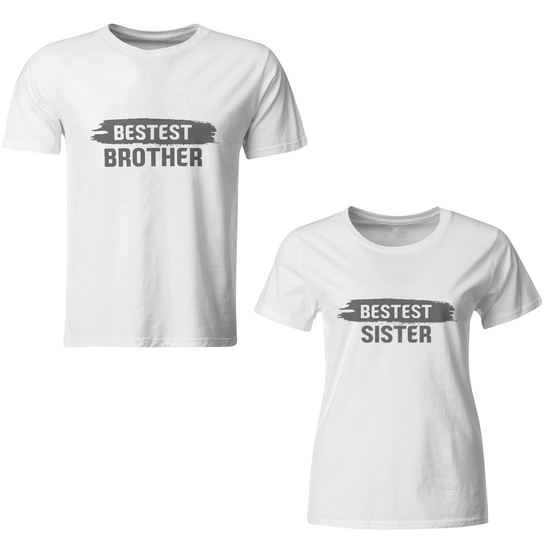 Bestest Sister- Bestest Brother matching Sibling t shirts - white
