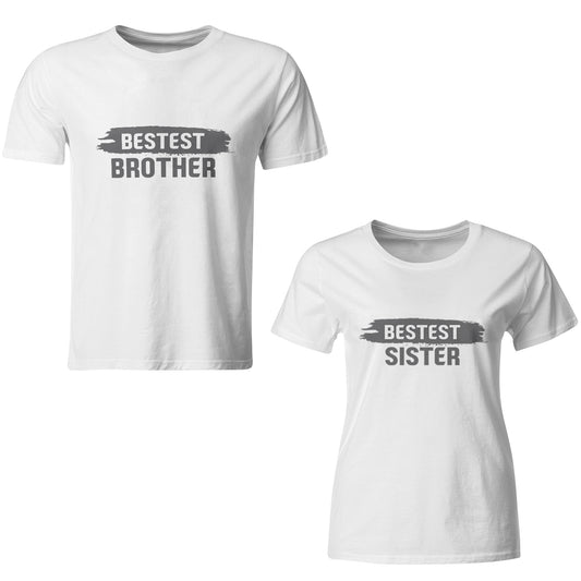 Bestest Sister- Bestest Brother matching Sibling t shirts - white