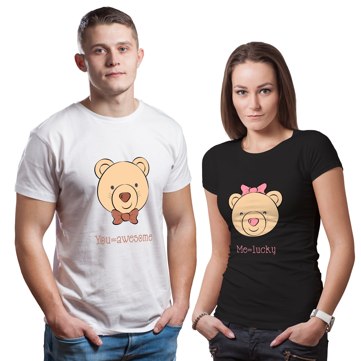 Awesome matching Couple T shirts- Black White