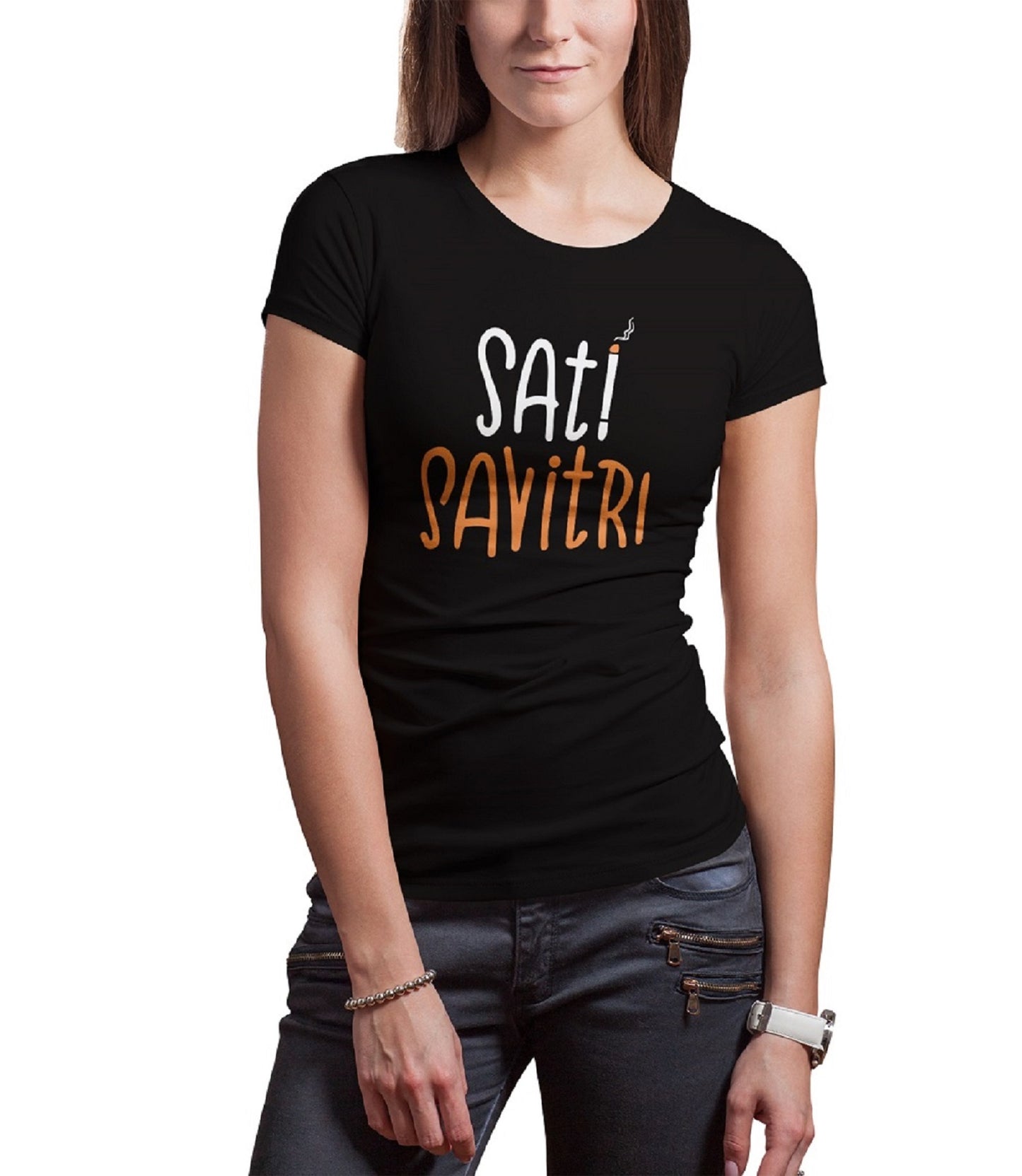 iberry's Graphic Tees funny Quote Tshirts Sati Savitari For Girls And Women- Black