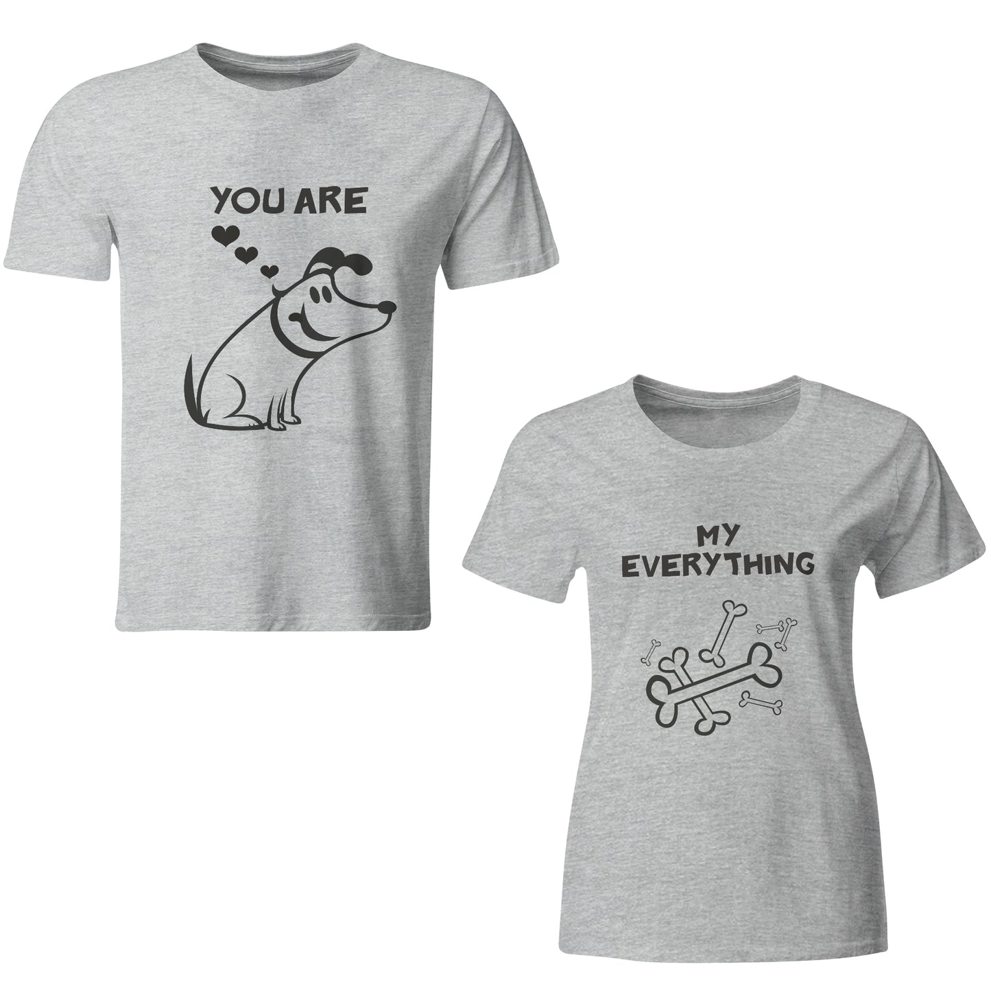 My Everything matching Couple T shirts- Grey