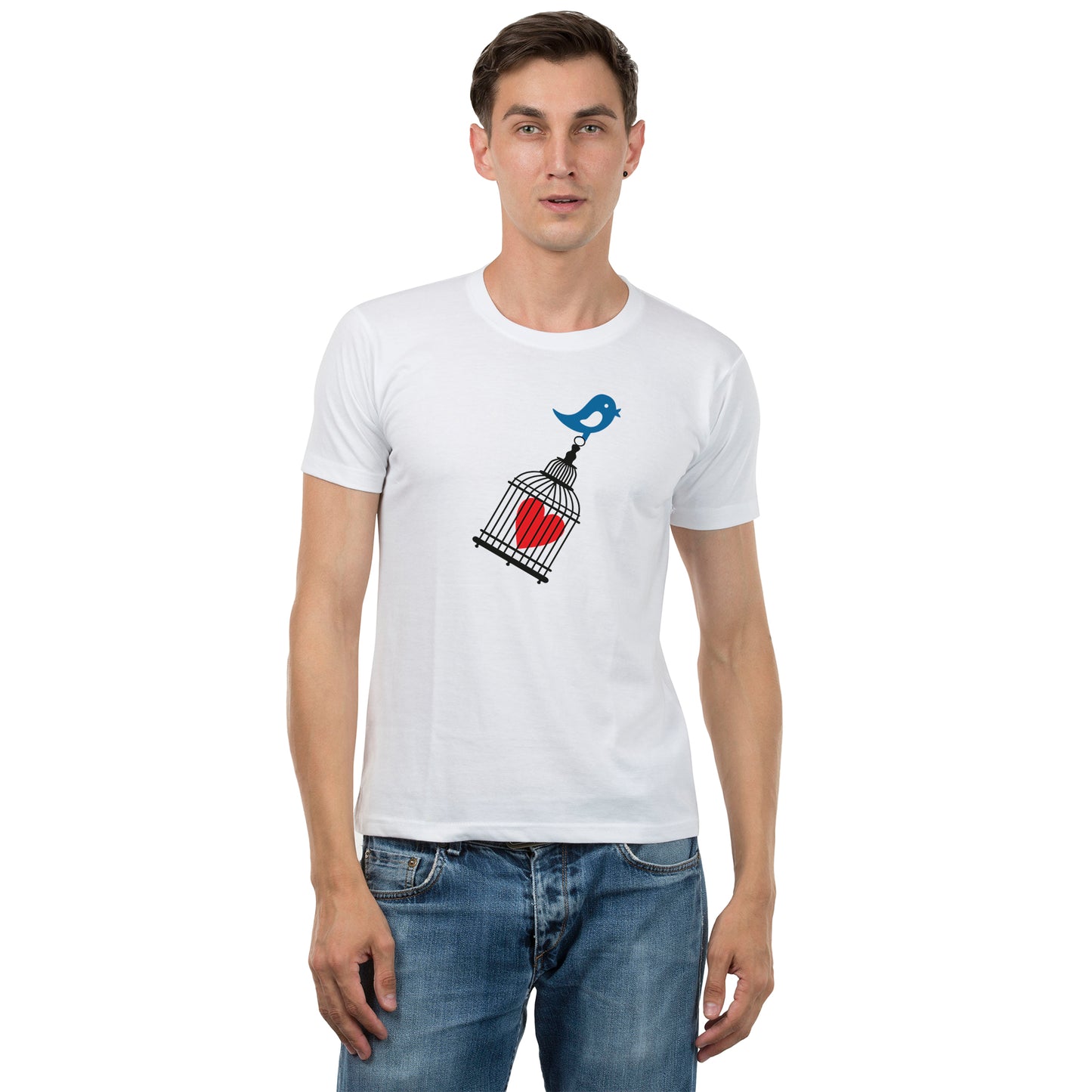 Love Bird matching Couple T shirts- White