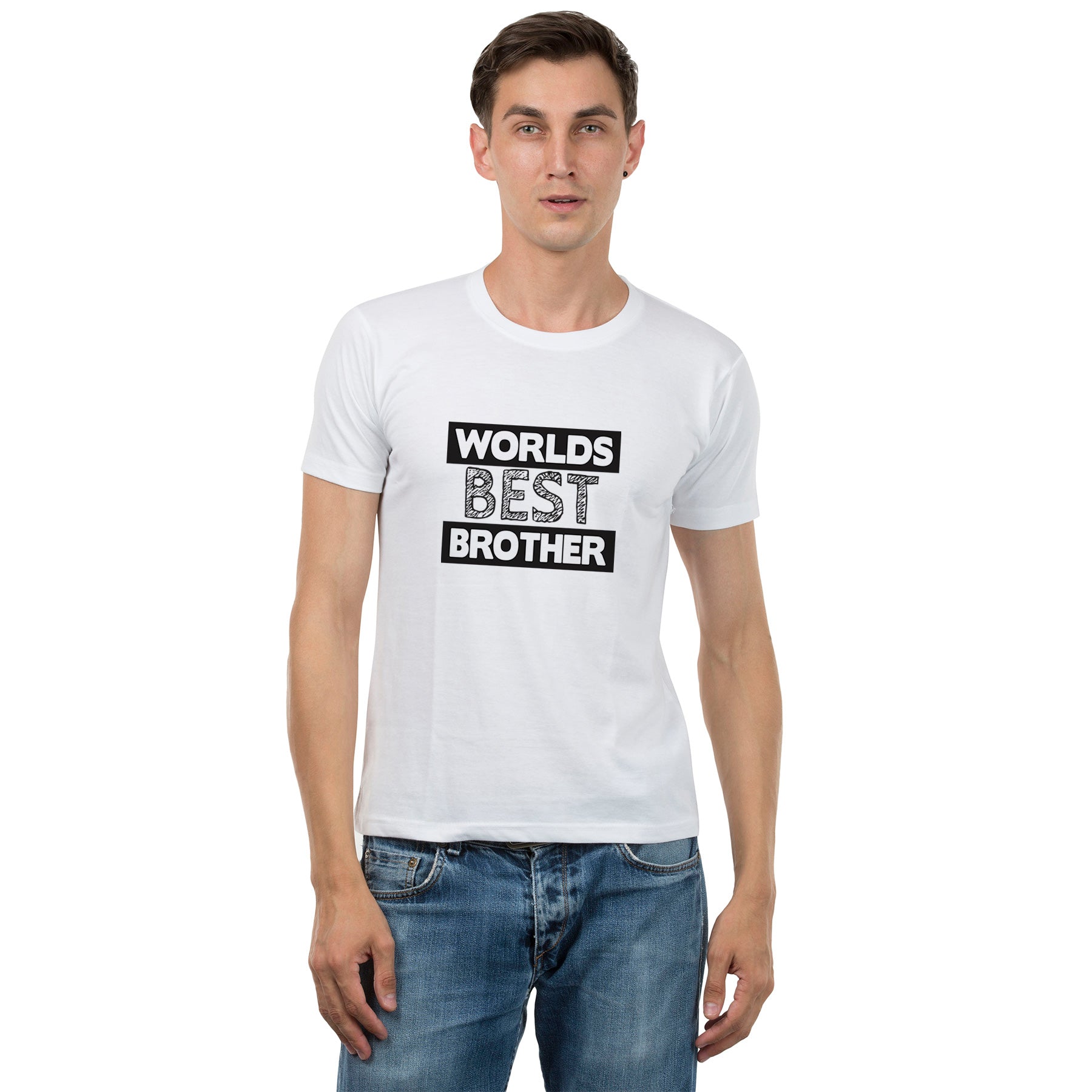 worlds best brother, worlds best sister matching Sibling t shirts - white