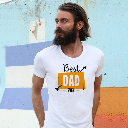 Fathers day Printed Tshirt for Men|Graphic Printed White t shirts for dads|Best dad ever-14