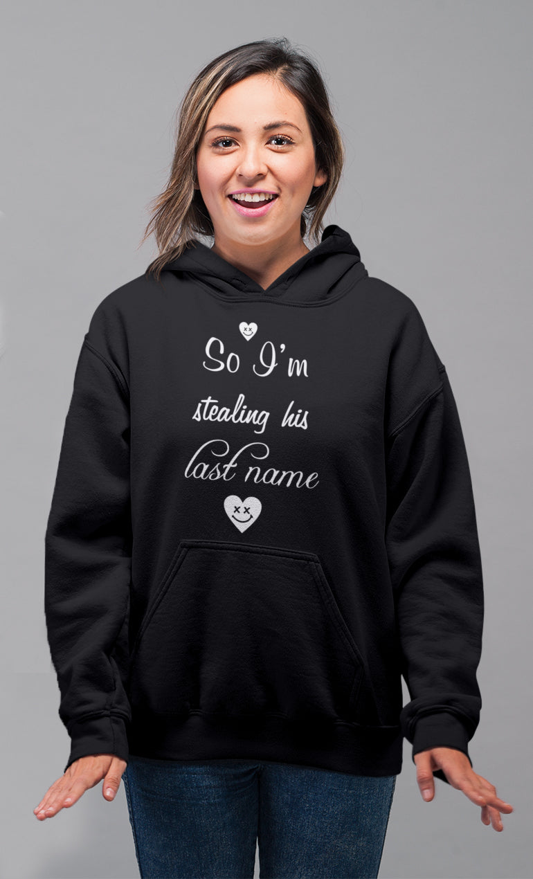 Stole my heart Matching Couple Cute Sweatshirts | Couple Hoodies- Black