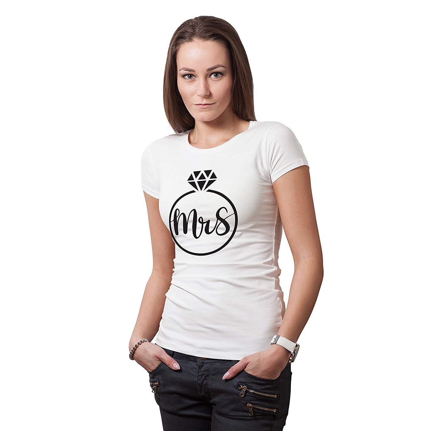 Mr & Mrs matching Couple T shirts- White Black