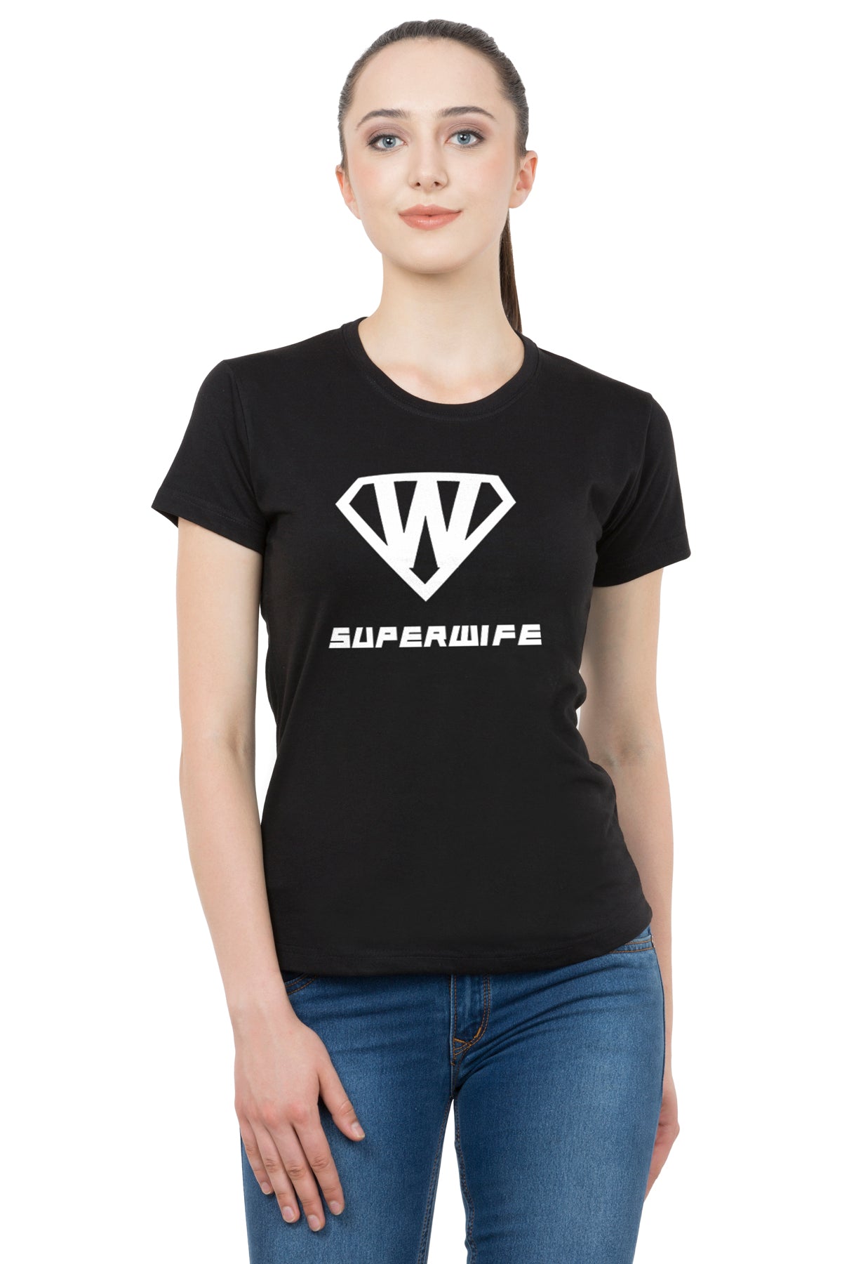 Super Husband & Wife matching Couple T shirts- Black