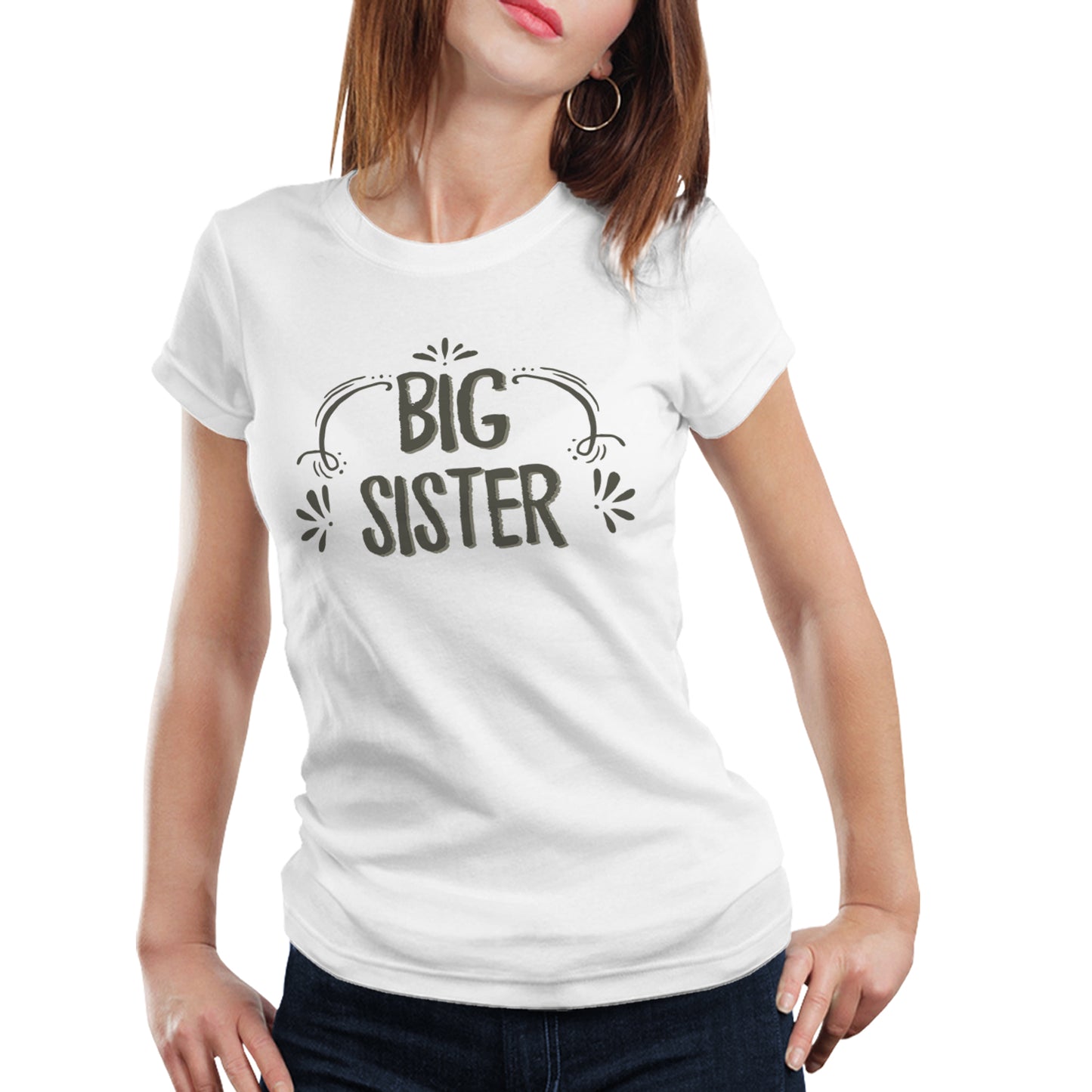 lil brother-big sister matching Sibling t shirts - white