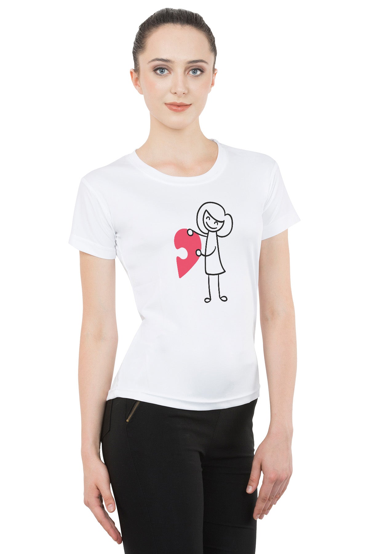 Love Puzzle matching Couple T shirts- White