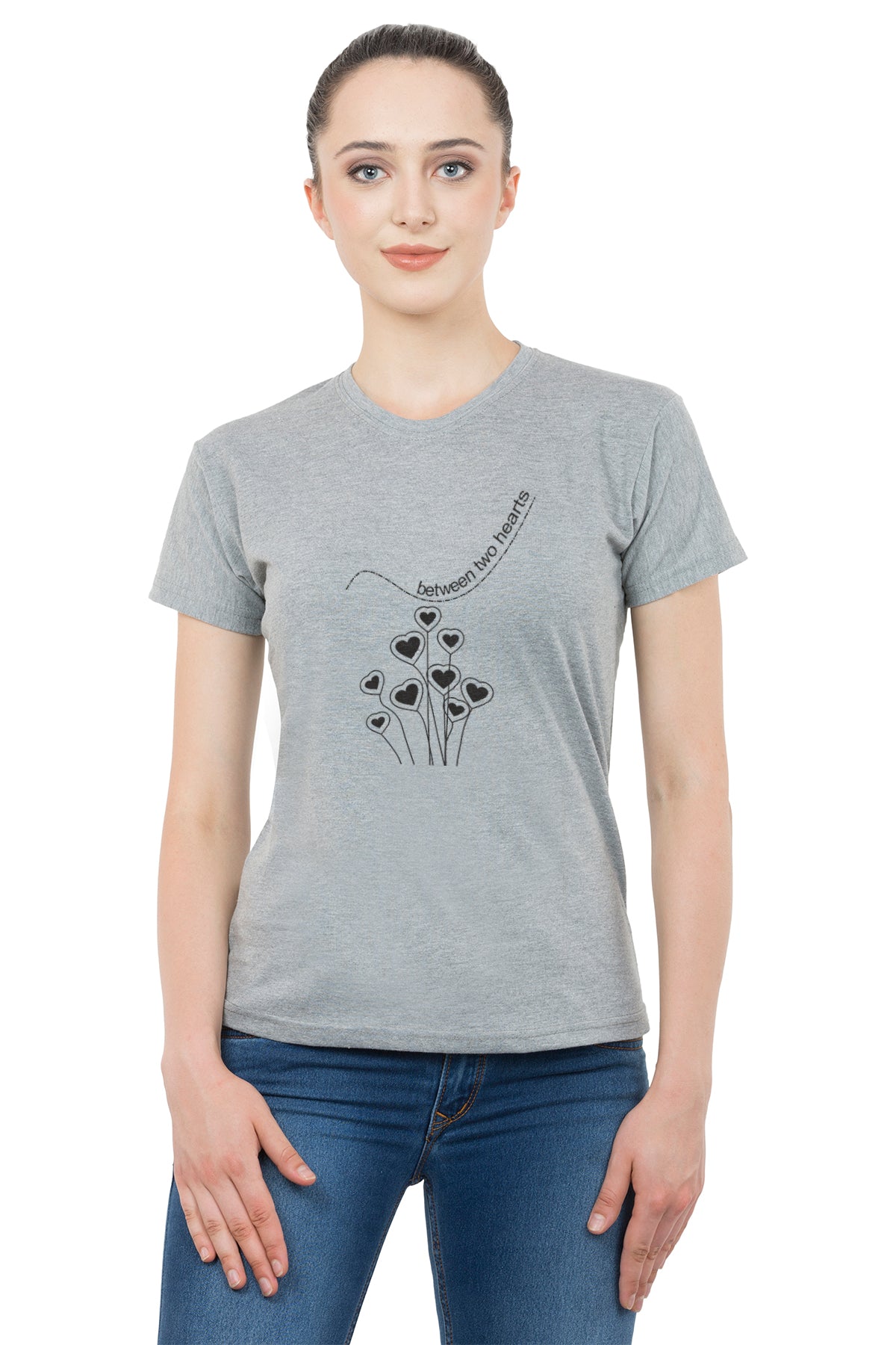 Love distance matching Couple T shirts- Grey