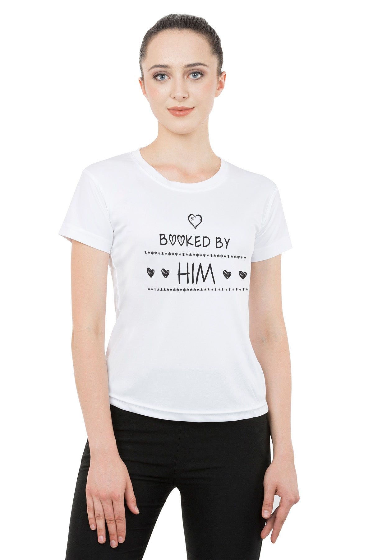 Booked by her matching Couple T shirts- White