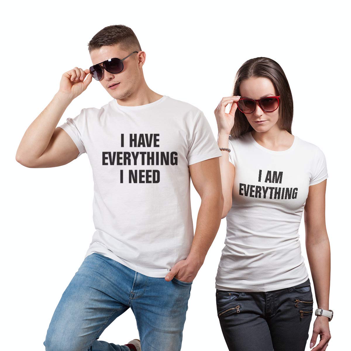 My Everything matching Couple T shirts- White