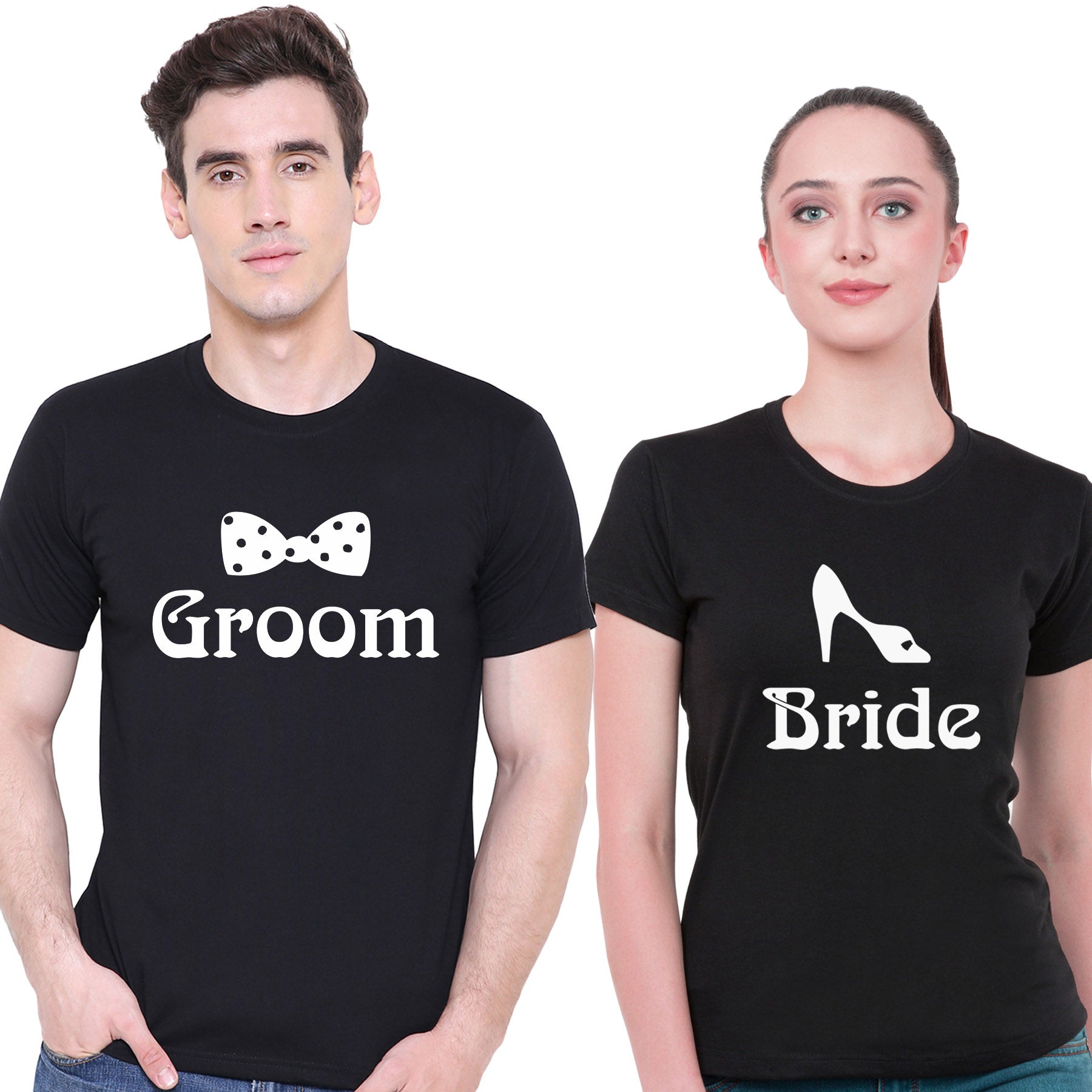 Bride Groom t shirt|wedding tshirts|Couple T shirts- Black 06