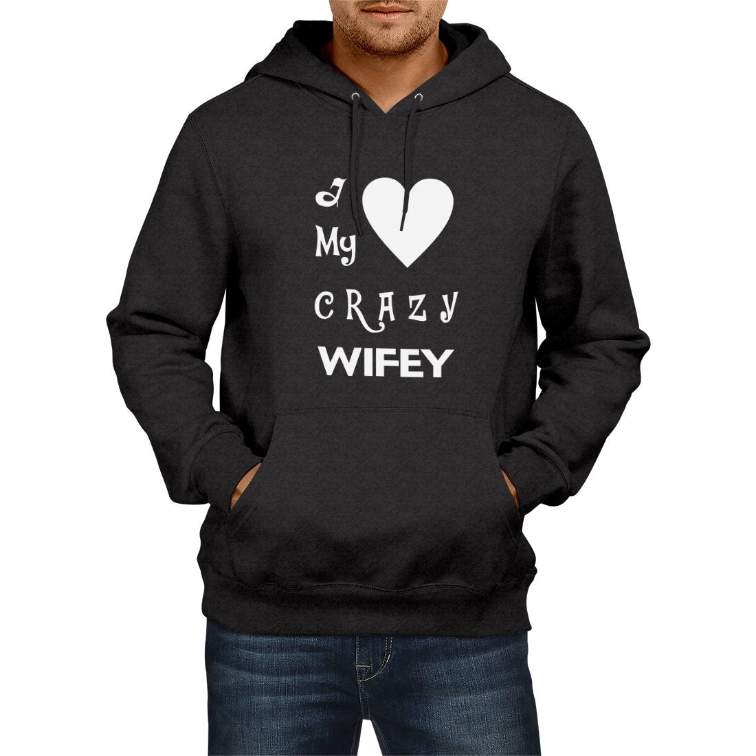 Crazy hubby / Crazy wifey Matching Couple Cute Sweatshirts | Couple Hoodies- Black