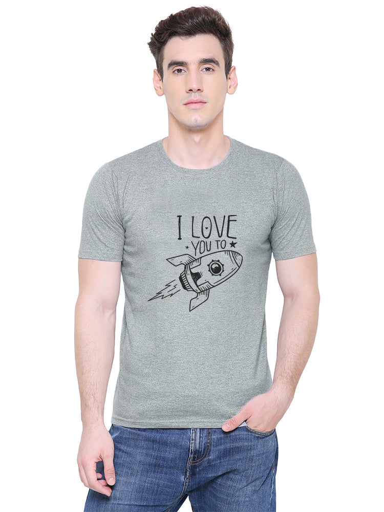 I love you to the moon & back matching Couple T shirts- Grey