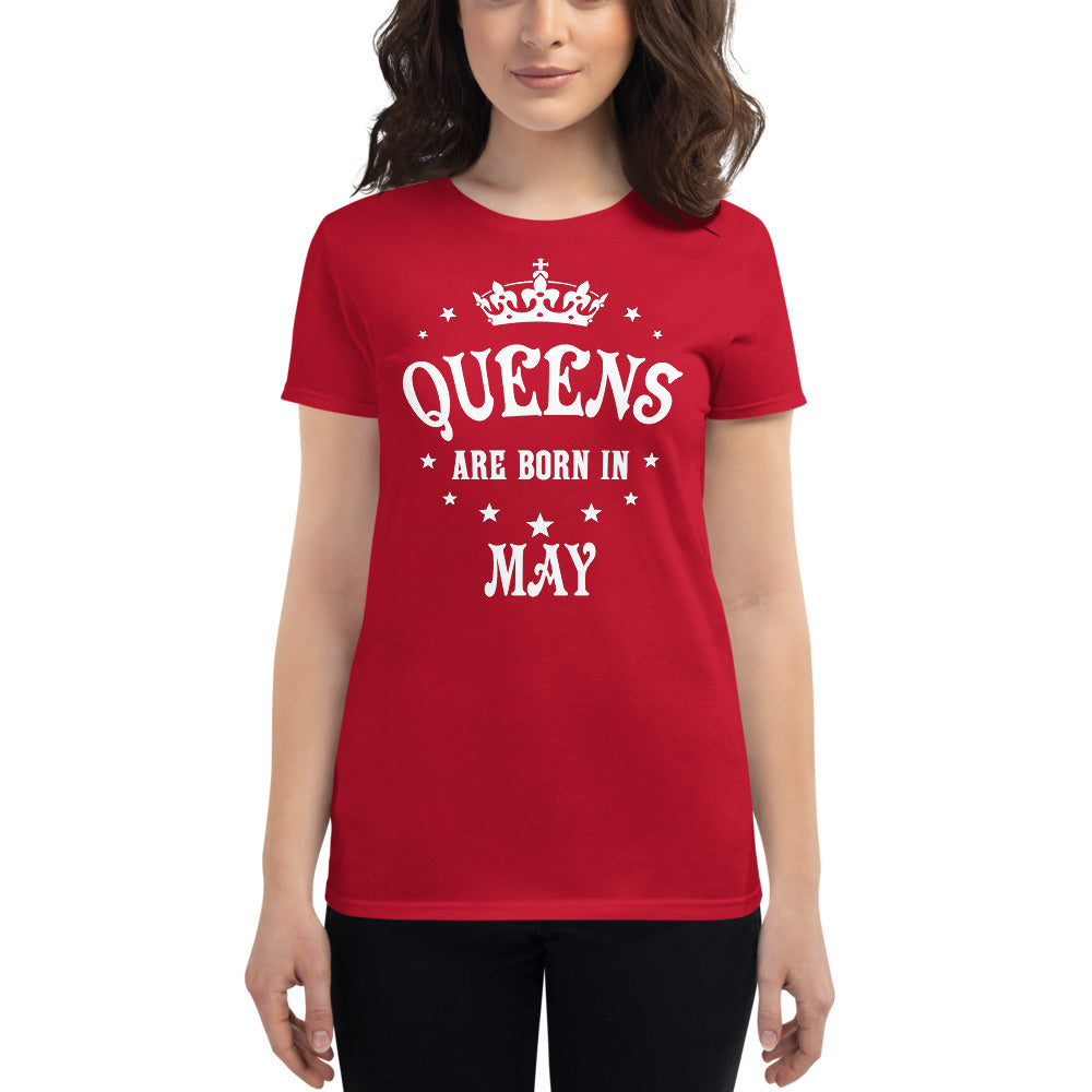 iberrys Birthday month T Shirt for Women |May Birthday Month tshirt | Half Sleeve T-Shirt | Round Neck T Shirt |Cotton T-Shirt for Women- (05)