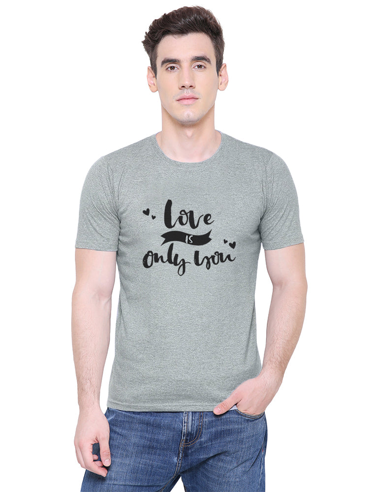 Love is only you matching Couple T shirts- Grey