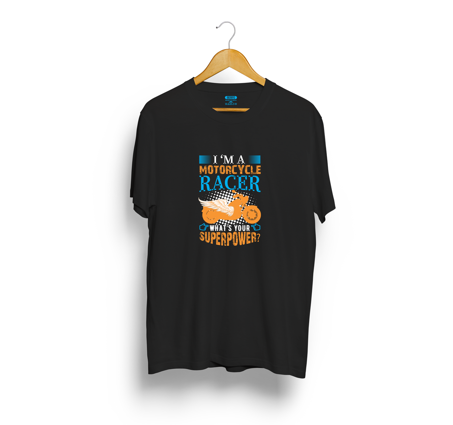 My superpower- Motorcycle Racer quote Biker t shirts - Black