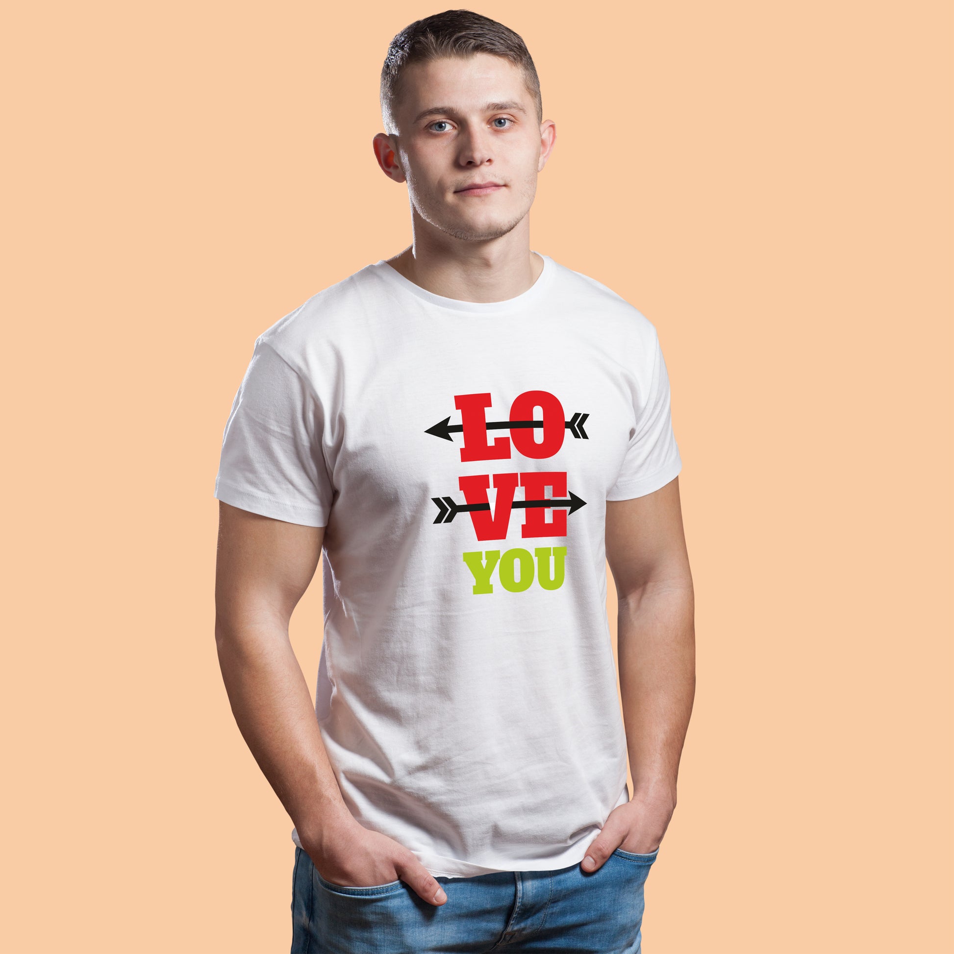 Love You matching Couple T shirts- White