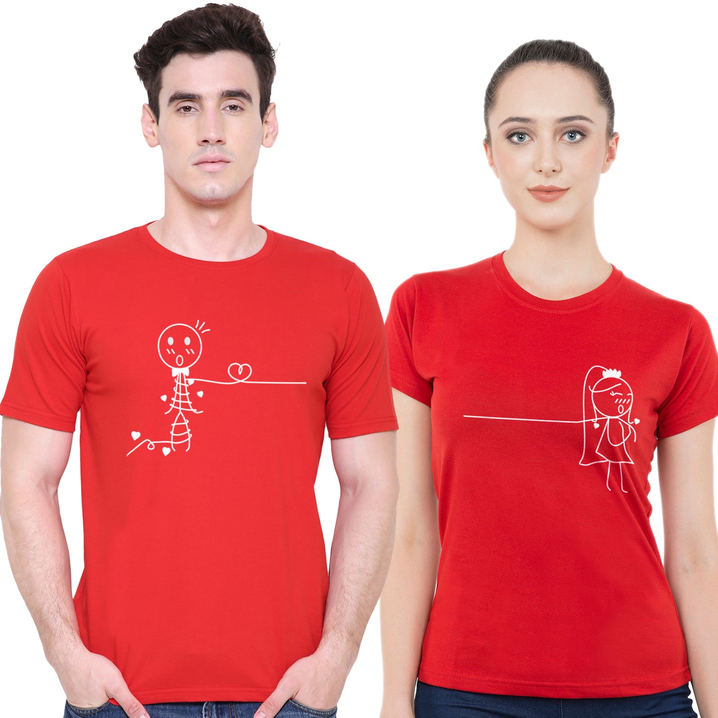 Love Bondmatching Couple T shirts- Red