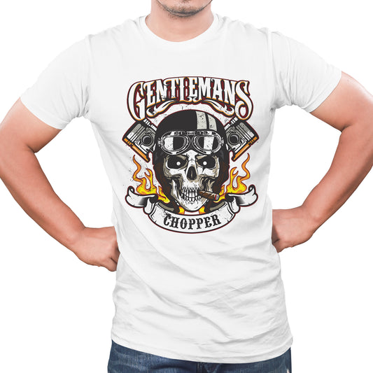 Gentlemens Chopper quote Biker t shirts -White