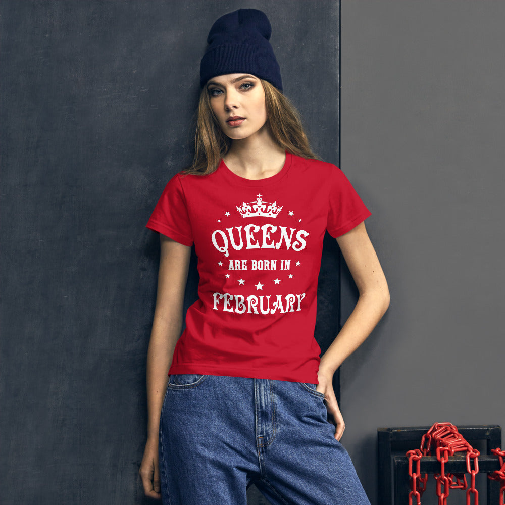 iberry's Birthday month T Shirt for Women |February Birthday Month tshirt | Half Sleeve T-Shirt | Round Neck T Shirt |Cotton T-Shirt for Women- (02)