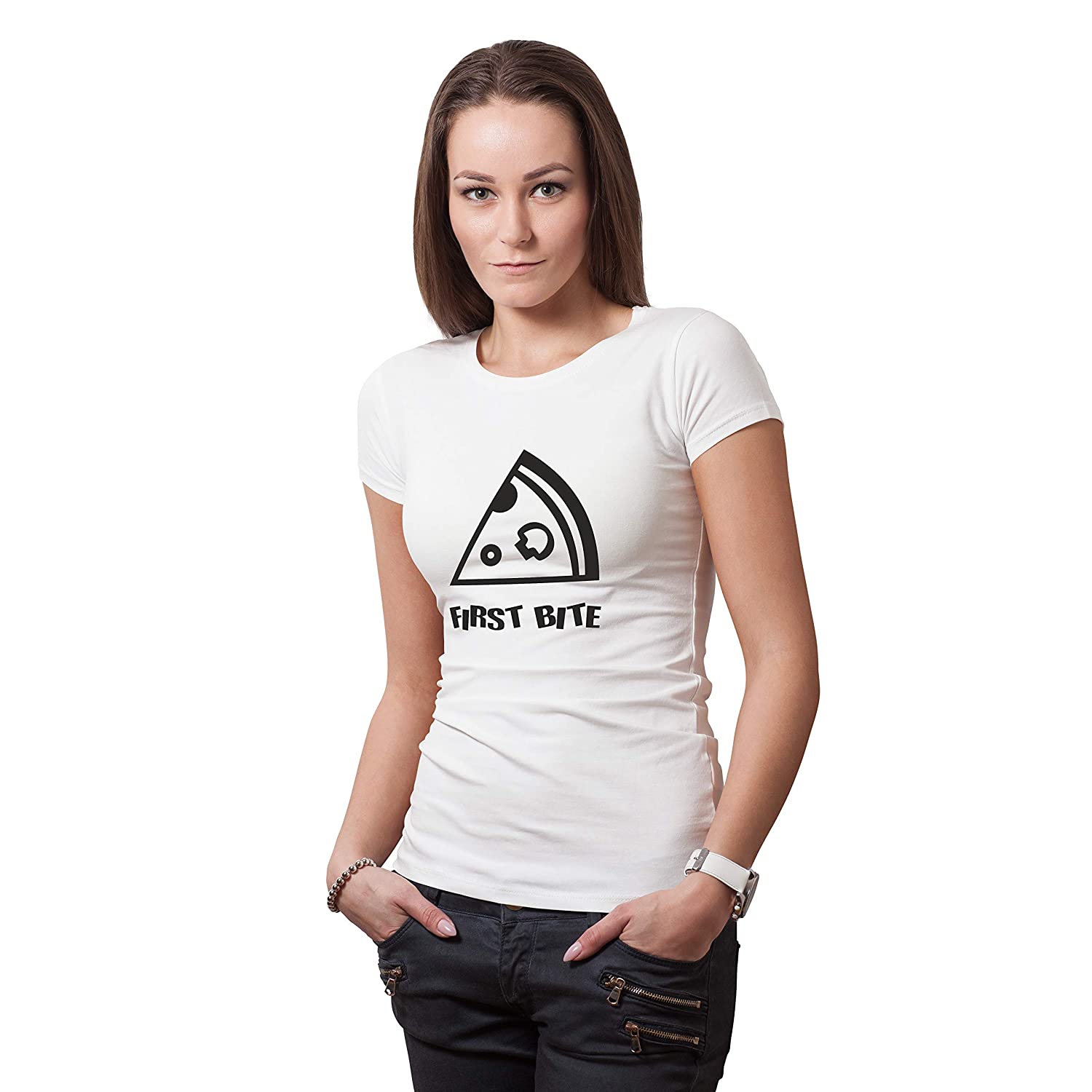 Love at first Bite matching Couple T shirts- White