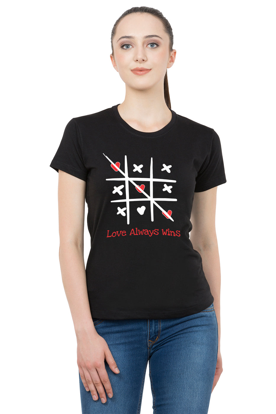 Love Always win matching Couple T shirts- Black