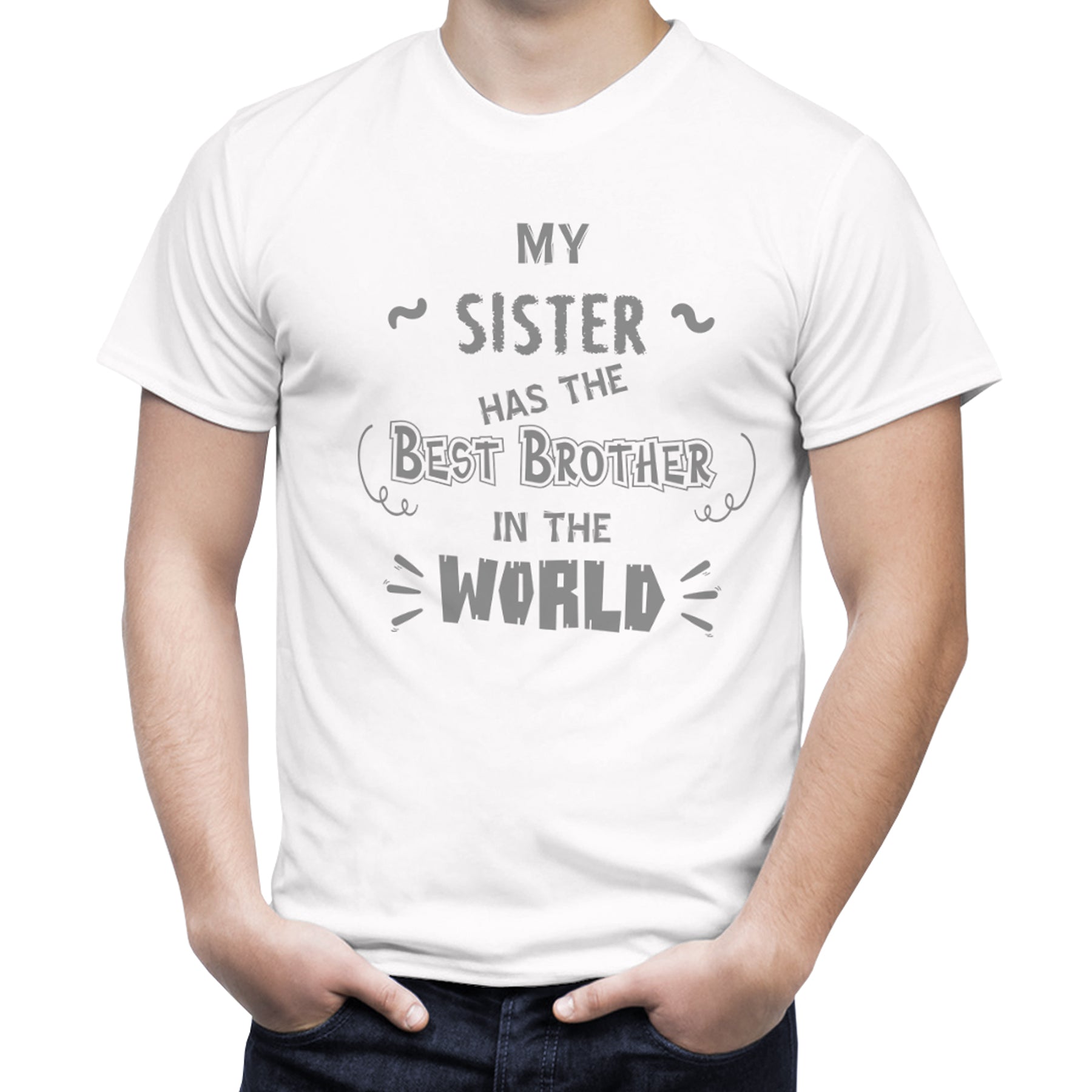 Best brother in the world- Best sister in the world matching Sibling t shirts - white
