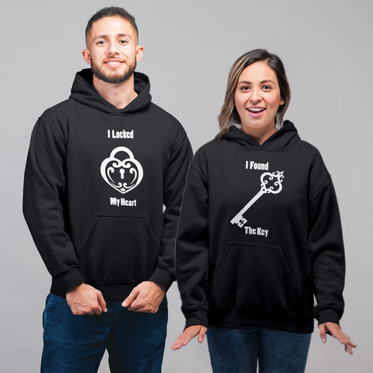 Lock and Key Matching Couple Cute Sweatshirts | Couple Hoodies- Black