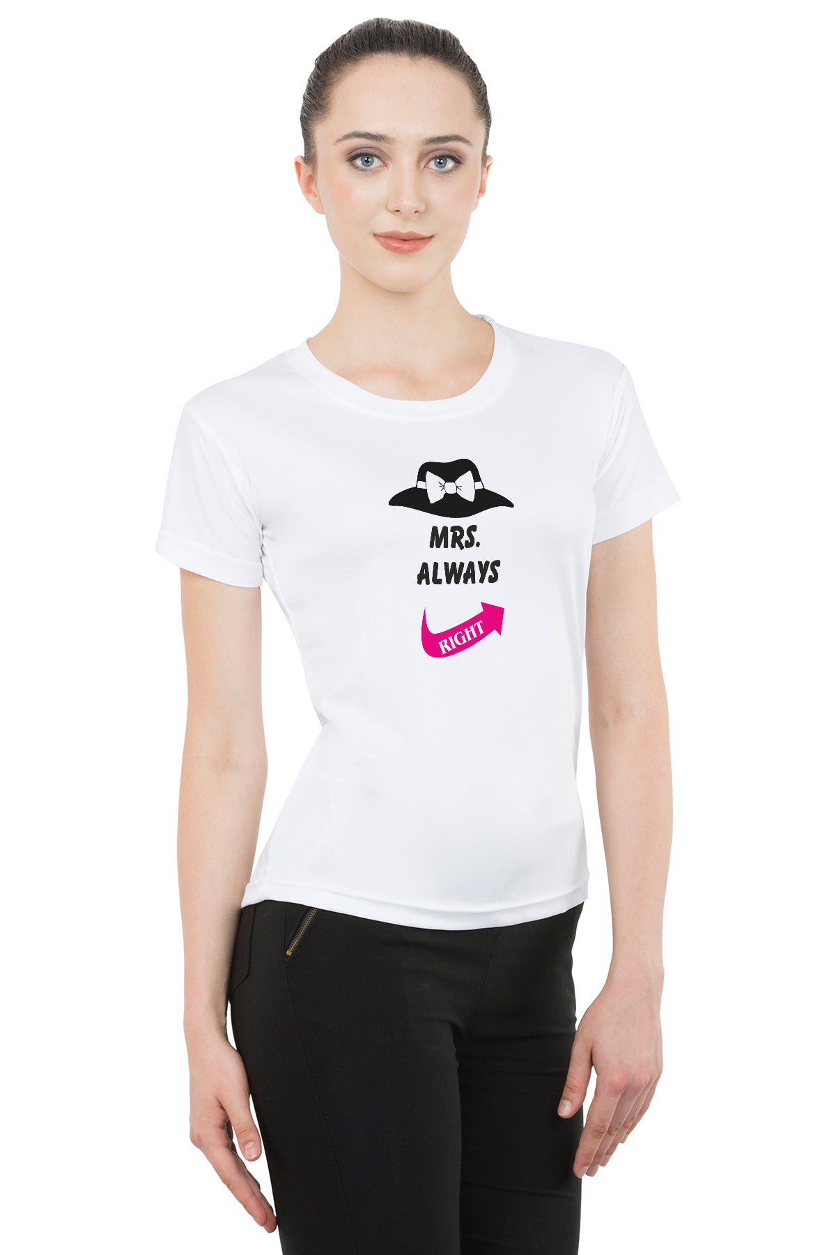 Mr. & Mrs. Right matching Couple T shirts- White