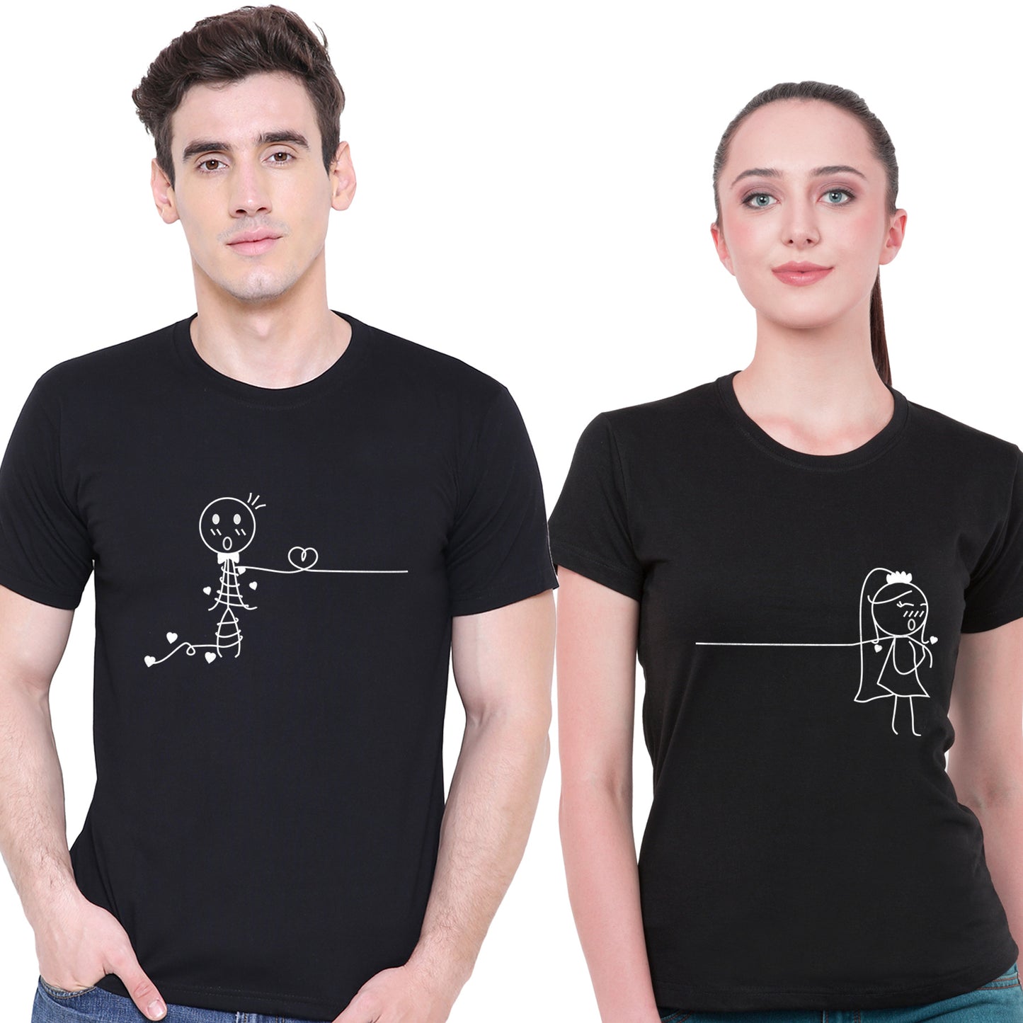 Love Bond matching Couple T shirts- Black