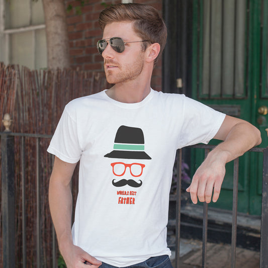 Fathers day Printed Tshirt for Men|Graphic Printed White t shirts for dads| worlds best father