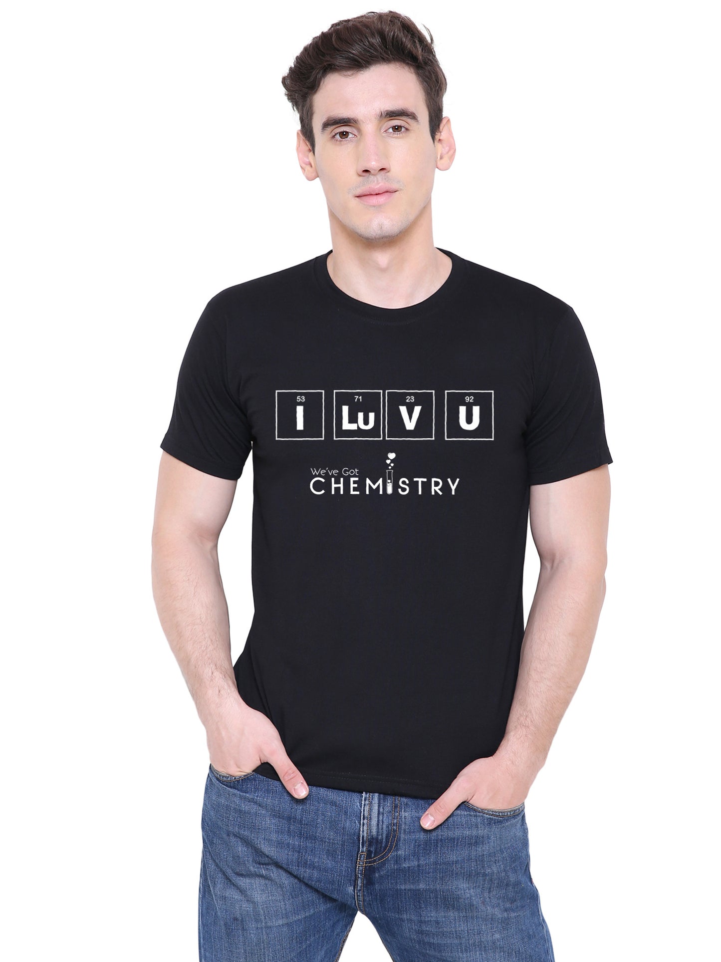 I Luv Chemistary matching Couple T shirts- Black