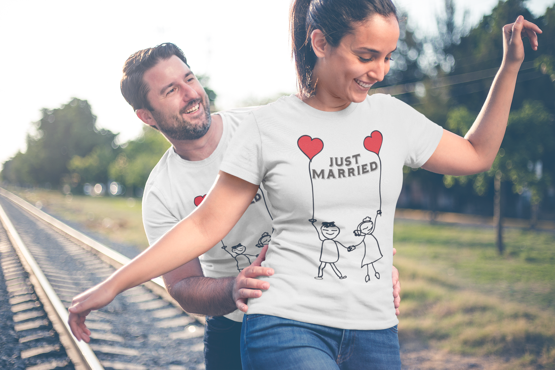 Bride Groom t shirt|wedding tshirts|Couple t shirts Just married- White 05