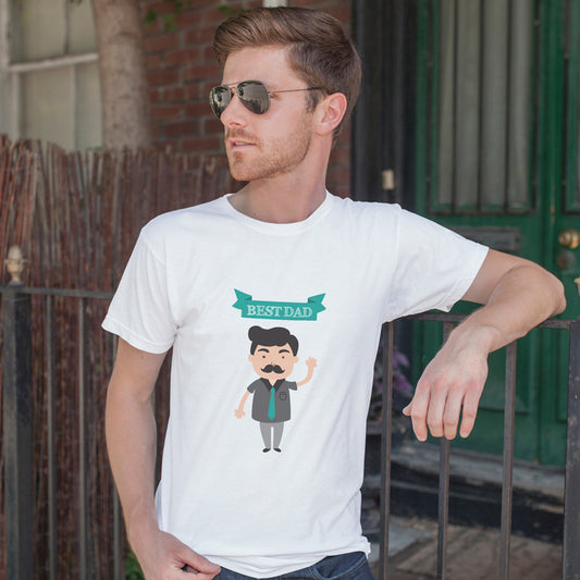Fathers day Printed Tshirt for Men|Graphic Printed White t shirts for dads|Best dad