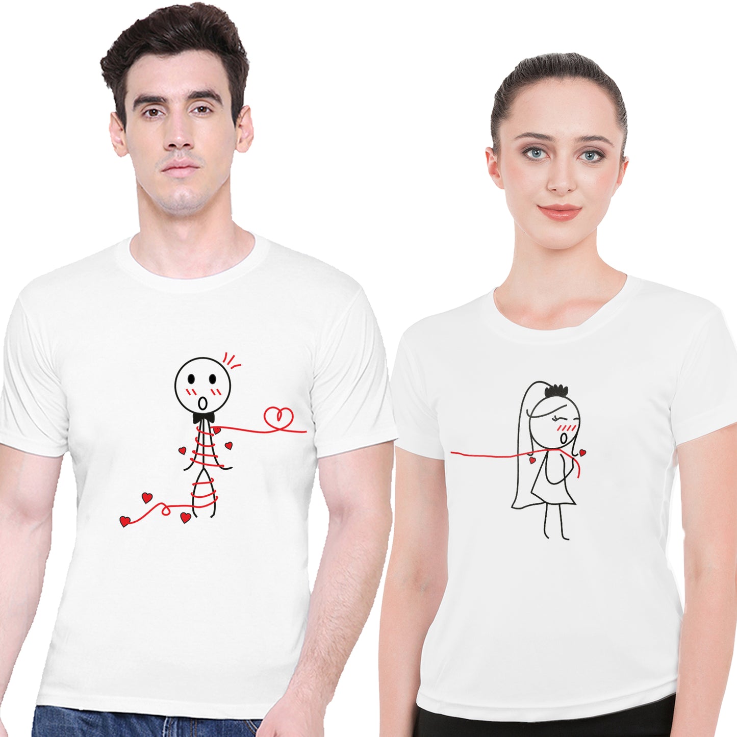 Love Bond matching Couple T shirts- White
