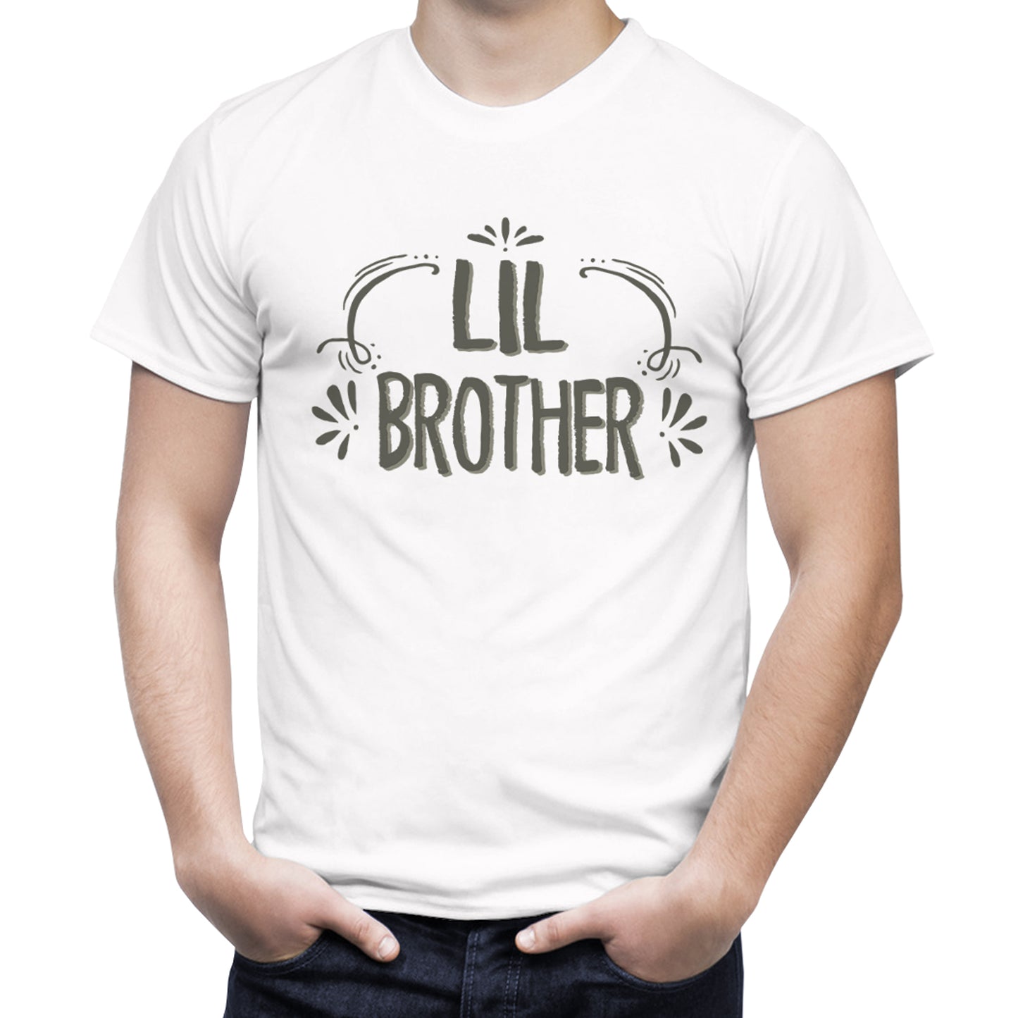lil brother-big sister matching Sibling t shirts - white