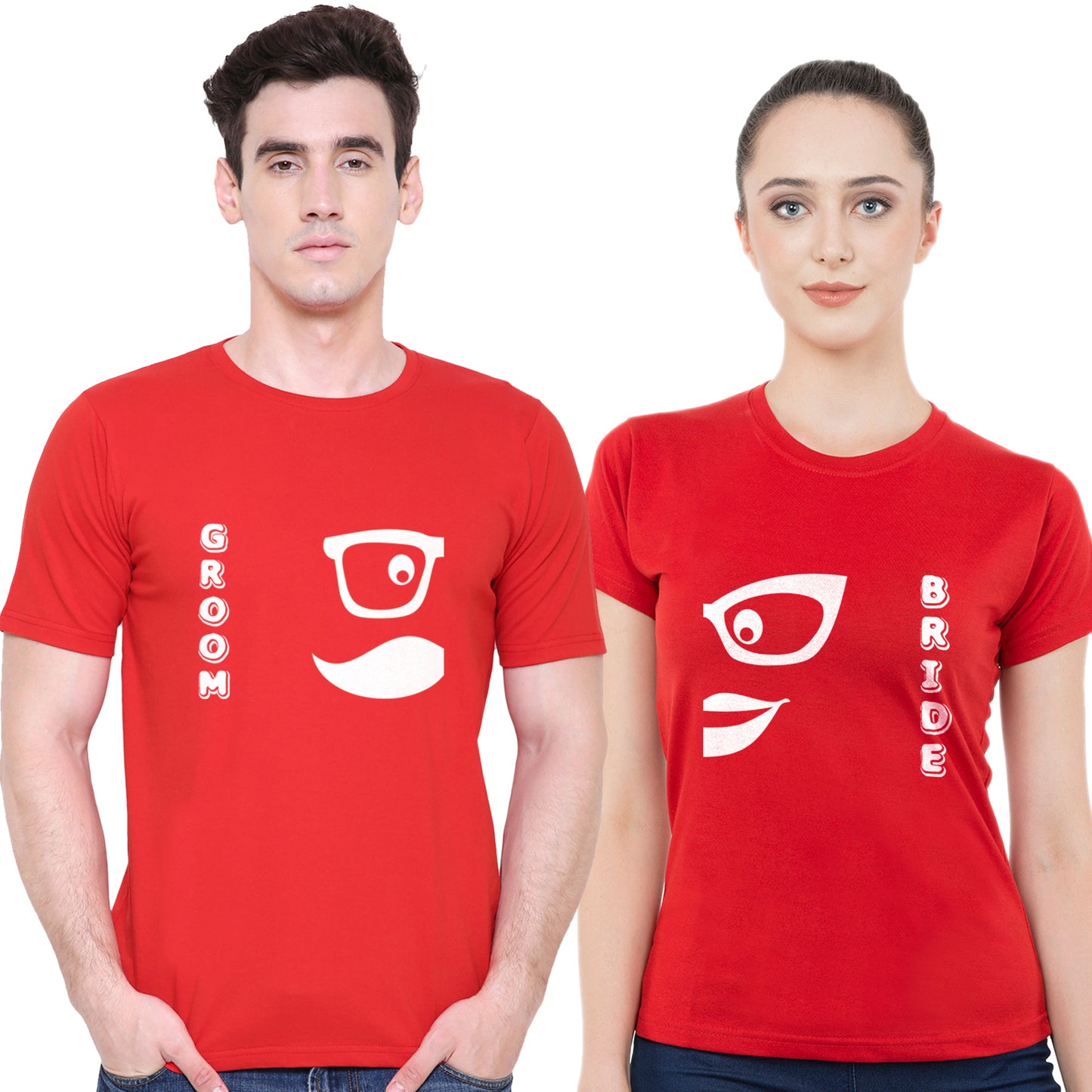 Bride Groom t shirt|wedding tshirts|Couple T shirts- Red